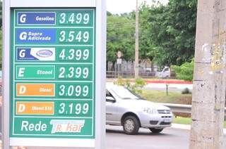O preço não passa de R$ 3,499 para o litro da gasolina (Foto: Alcides Neto)