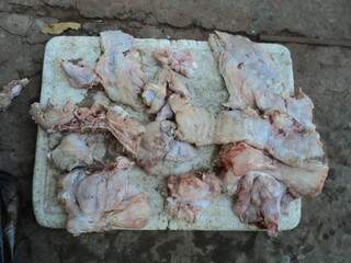 Segundo a polícia, carne apreendida pode ser de dois animais (Foto: Divulgação/PMA)