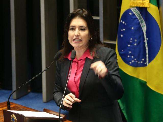 Simone Tebet &eacute; contra investiga&ccedil;&atilde;o de Fl&aacute;vio Bolsonaro no Senado