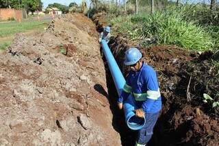 Águas implanta 6,4 mil metros de uma nova adutora (Foto: Divulgação/assessoria)