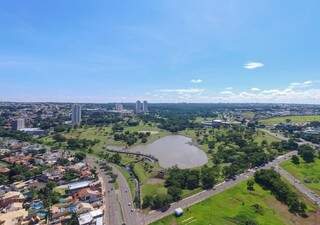 Parque das Nações Indígena é ainda mais grandioso, quando visto do alto.(Foto: Fellipe Lima)