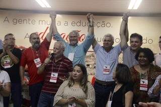 Petistas de MS celebraram a posse de Zeca como presidente há cerca de um mês (Foto: Reprodução/PT-MS)
