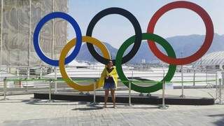 Laura no Parque Olímpico (Foto: Reprodução/Facebook)