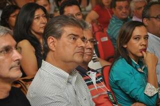 Sem concorrentes, Nelsinho Trad foi atração no debate da Fetems. (Foto: Marcelo Calazans)
