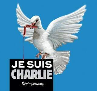 Charge de Ique sobre o atentado a Charlie Hebdo