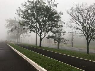 Neblina na Avenida Afonso Pena, em Campo Grande (Direto das Ruas)