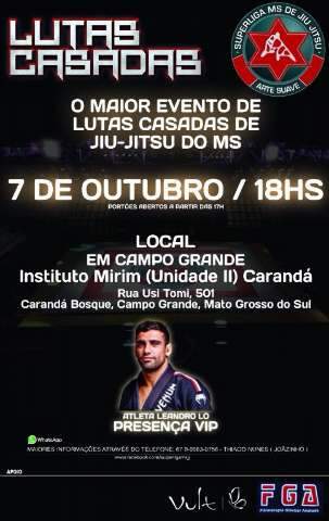 Campo Grande recebe encontro de lutas casadas de jiu-jitsu em outubro