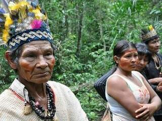 Índios que ocupam a Fazenda Santo Antônio da Nova Esperança, em Rio Brilhante (Foto: Divulgação/MPF)