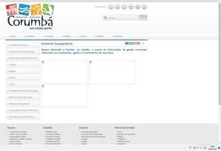 O portal da transparência da Prefeitura de Corumbá não funciona (Foto: Reprodução/Prefeitura de Corumbá)