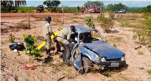 Ve&iacute;culo capota, mata mulher e deixa tr&ecirc;s feridos em Coxim