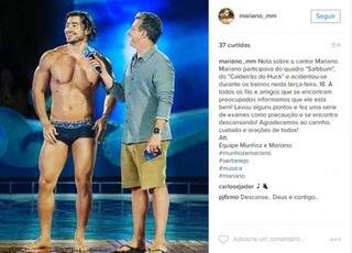Nota publicada hoje no Instagram de Mariano.