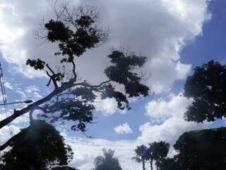 Céu parcialmente nublado nesta tarde em Campo Grande (Foto: Kísie Ainoã)