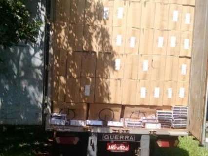 Carreta com cigarros &eacute; apreendida na MS-480 na divisa com SP  