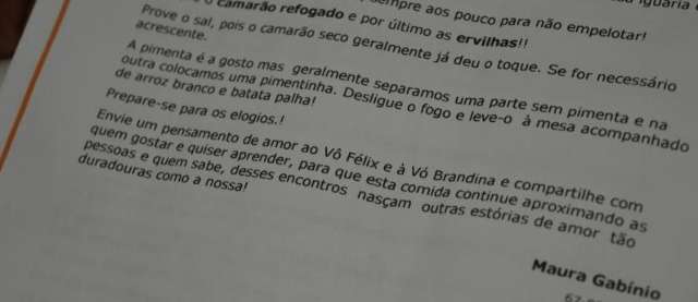 Vatap&aacute; da V&oacute; Brandina &eacute; receita para juntar pessoas at&eacute; nascer hist&oacute;rias de amor