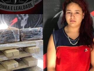 Kelly Silva da Costa foi flagrada com 13 quilos de maconha que ela mantinha escondidos em um depósito. (Foto: Divulgação) 