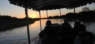 Passeio de bote no Rio Vermelho: contemplação do pôr do sol e uma fauna rica, ideal para observação de pássaros