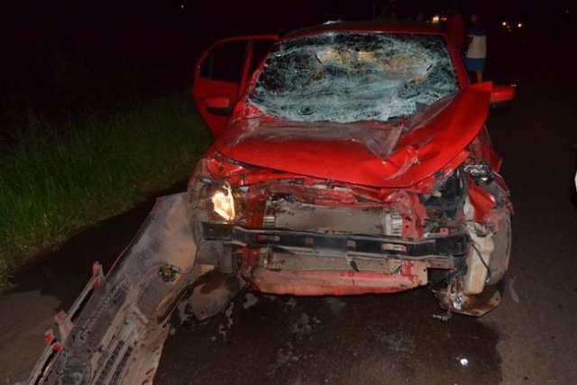 Motorista se distra&iacute; e colide com &ldquo;carretinha&rdquo; puxada por trator na MS-276