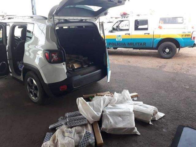 Traficante abandona Jeep carregado com 243 kg de maconha em MS