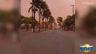 Céu vermelho: temporal de terra atinge três cidades do interior de MS