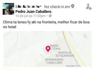 Turista alerta sobre clima tenso em Pedro Juan (Reprodução/Facebook)