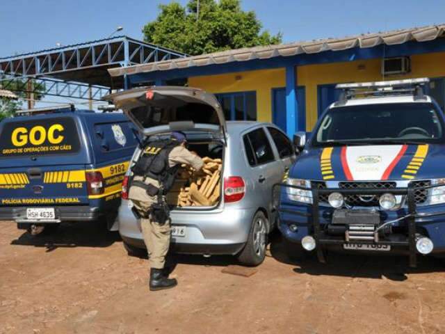  Motorista foge e abandona 320 quilos de maconha na BR-463 Ponta Por&atilde;