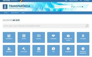 Capa do novo portal da transparência, lançado nesta quinta-feira pela Prefeitura (Foto: Reprodução / Internet)