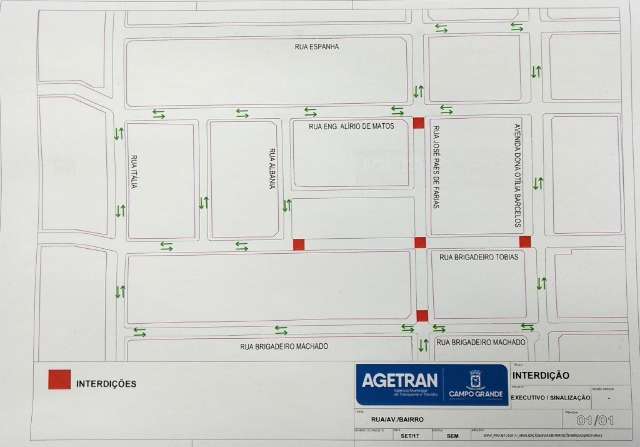 Agetran interdita trechos de ruas para nova etapa de obras na Brilhante