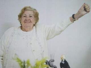Nircia no aniversário de 95 anos, já em Campo Grande. (Foto: Arquivo Pessoal)
