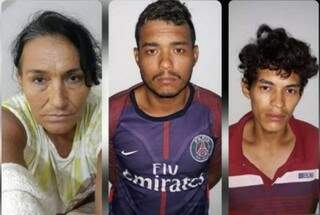 Da esquerda para a direita, Anselma, Rorthiman e Maicon. Os três foram presos em flagrante e vão responder por três crimes (Foto: divulgação/Polícia Civil)