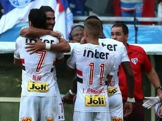 Os gols foram de Tréllez e Shaylon, em Salvador (Foto: Rubens Chiri/SPFC)
