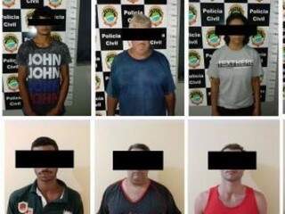 Seis dos presos durante a operação. (Foto: Divulgação/Polícia Civil) 