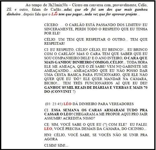 Grava&ccedil;&otilde;es revelam que prefeito sabia de esquema montado por vereadores
