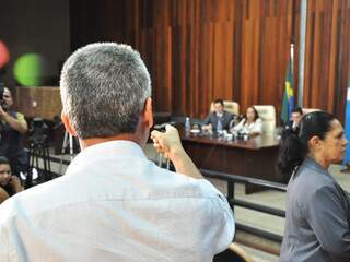 Ex-agente diz que juíza &quot;é enganada&quot;, durante audiência na Justiça Federal. (Foto João Garrigó)