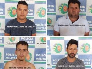 Os quatro suspeitos presos nesta segunda-feira (27) em Goiás. (Foto: Divulgação) 