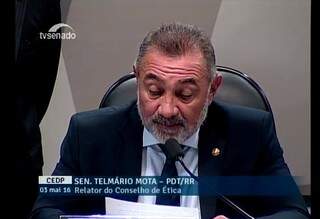 Senador Telmário Mota relator do Conselho de Ética. (Foto: Reprodução)