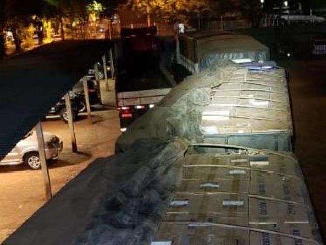 PF apreende carregamento de cigarro contrabandeado avaliado em milh&otilde;es 
