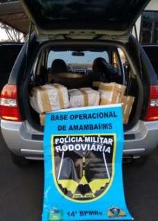 Polícia apreende 640 quilos de maconha em veículo com ocorrência de furto