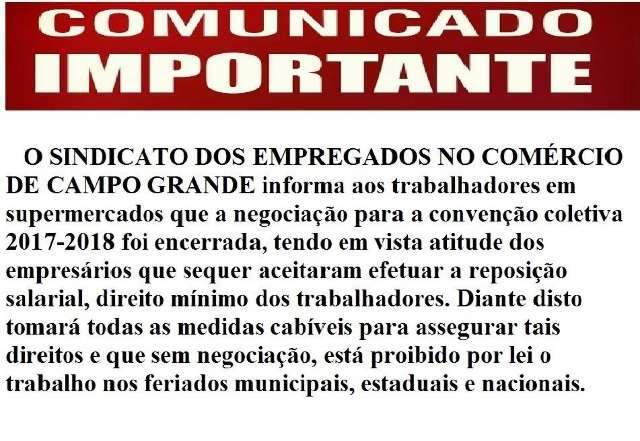 Proibidos de abrir durante feriado, supermercados recorrem &agrave; Justi&ccedil;a