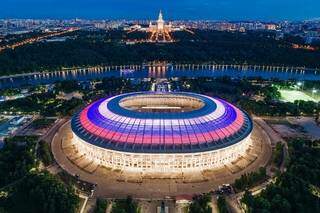 O estádio do  jogo de abertura da Copa do Mundo entre Rússia e Arábia Saudita no dia 14 de junho (Foto: Divulgação)