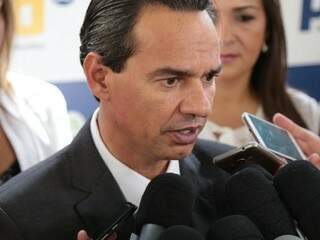 O prefeito Marquinhos Trad durante o anúncio do seu secretariado (Foto: Fernando Antunes) 