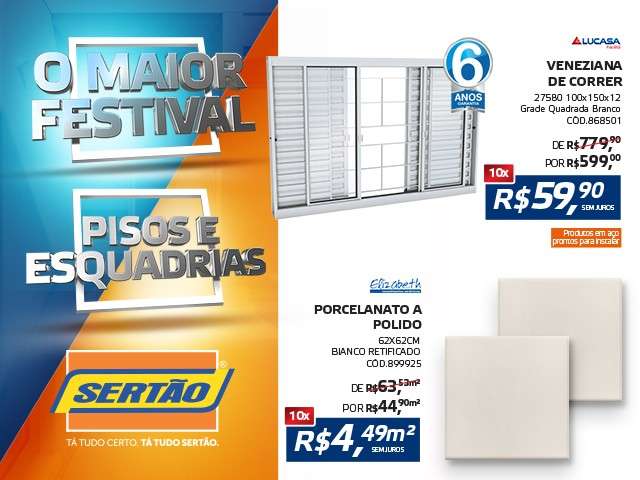 Loja de materiais de constru&ccedil;&atilde;o abre festival de pisos e esquadrias