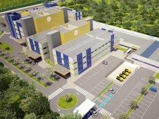 Maquete do Hospital Universitário de Três Lagoas (Foto: divulgação / Governo do Estado)