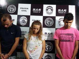 Jackson Araújo, Jaqueline Padilha e Élvis Tavares, presos por latrocínio contra aposentado (Foto: Divulgação)