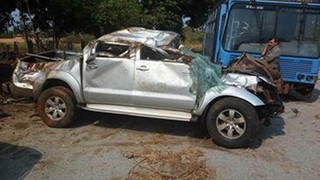 Camionete ficou destruída após o acidente. (Foto: Divulgação)