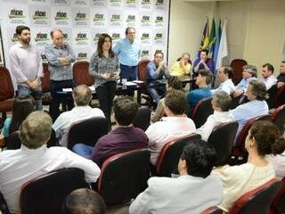 Imagem de reunião de 2018 do MDB em Campo Grande (Foto: Arquivo)