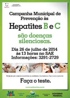 Coxim fará campanha para prevenir hepatites B e C até o fim do ano