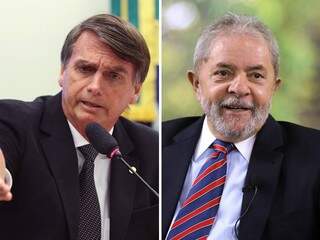 Bolsonaro e Lula aparecem no segundo turno, de acordo com  pesquisa Ibope (Foto: Montagem)