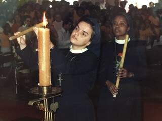 Maria Célia era freira com hábito e tudo. (Foto: Acervo Pessoal)