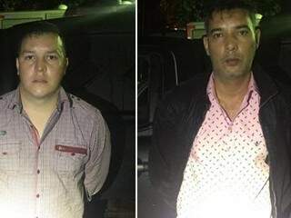 Pablo Cesar Isasi (à direita) e Marcos Saavedra foram presos ontem em Goiânia (Foto: Divulgação/PM)