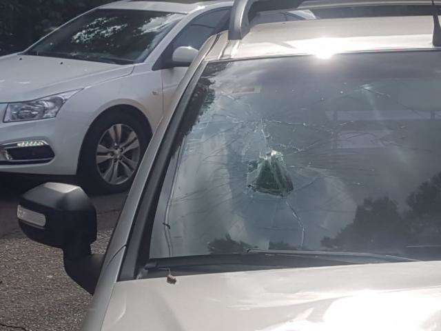 Carro colide com &aacute;rvore no Parque dos Poderes e idosa &eacute; lan&ccedil;ada no para-brisas